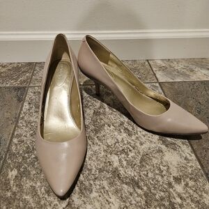 MARIPE TAN LEATHER POINTED TOE PUMPS SIZE 11